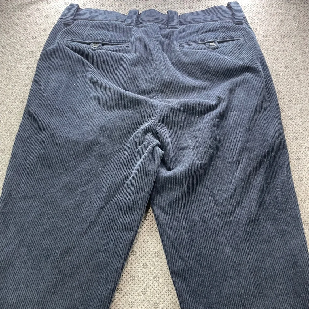 Brooks Brothers Slim Fit Navy Blue Corduroy Pants Mens 32x30 Fine Wale Stretch
